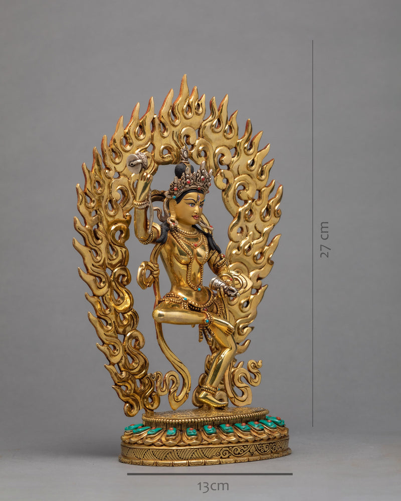 Machig Labdron Statue | Dakini Statue | Hand carved 24K Gold Gilded Statue