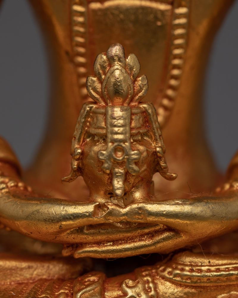 Amitayus Buddha Statue for Meditation and Ritual | Gold Gilded Machine Made Statue