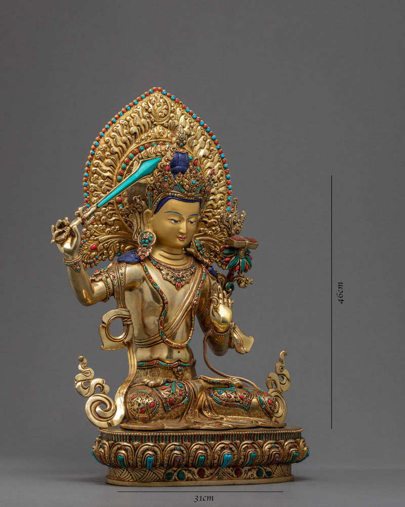 Tibetan Manjushri | Wisdom Buddha Handcarved Statue