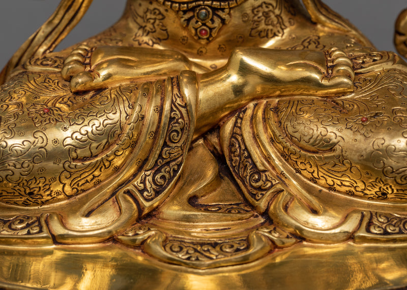 Manjushri Statue | Bodhisattva Of Wisdom | 24K Gold Coated Sculpture