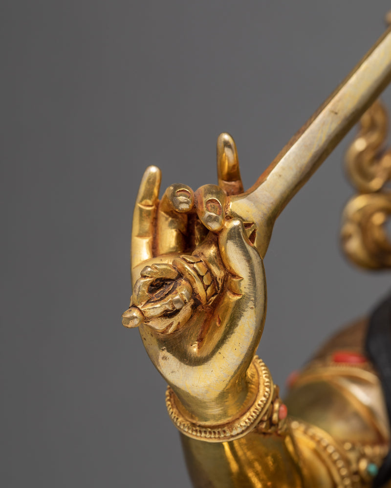 Manjushree Statue | Himalayan Buddhist Art | 24k Gold Glided statue