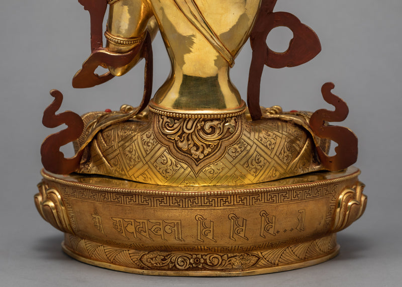 Manjushree Statue | Himalayan Buddhist Art | 24k Gold Glided statue