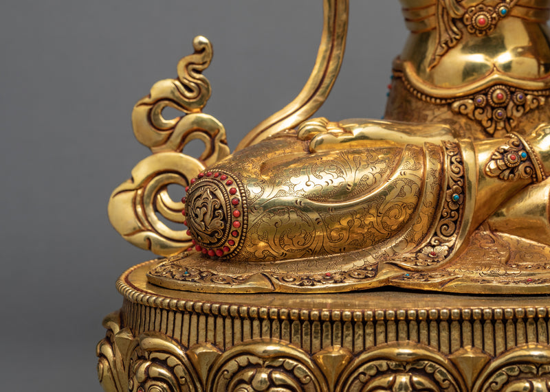 Manjushree Statue | 24K Gold Glided | Himalayan Buddhist Art