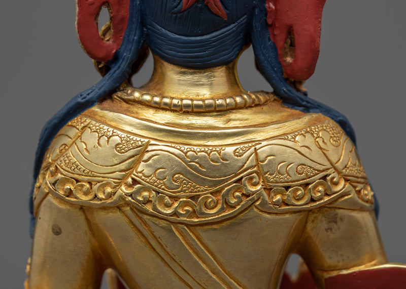 Kshitigarbha Gold Plated Statue | Himalayan Art of Nepal