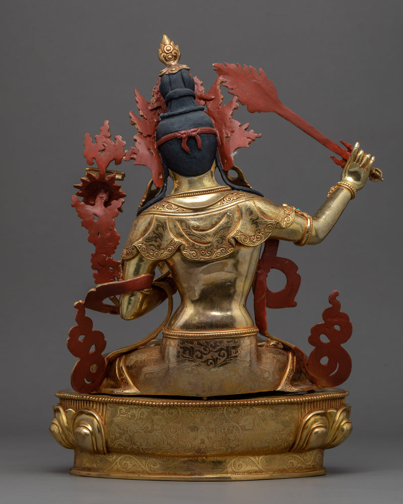 Manjushri Bodhisattva Deity Statue | Handcrafted Wisdom Deity