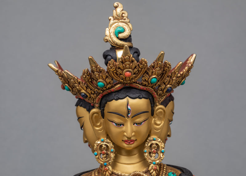 Namgyalma Statue | Ushnishavijaya | Handcarved Buddhist 24K Gold Statue