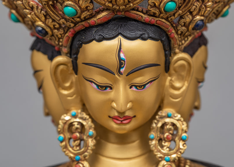 Namgyalma Statue | Ushnishavijaya | Handcarved Buddhist 24K Gold Statue