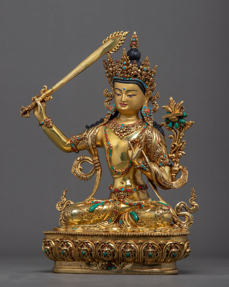 Manjushri Practice Sculpture | Himalayan Handcrafted Manjushree Art