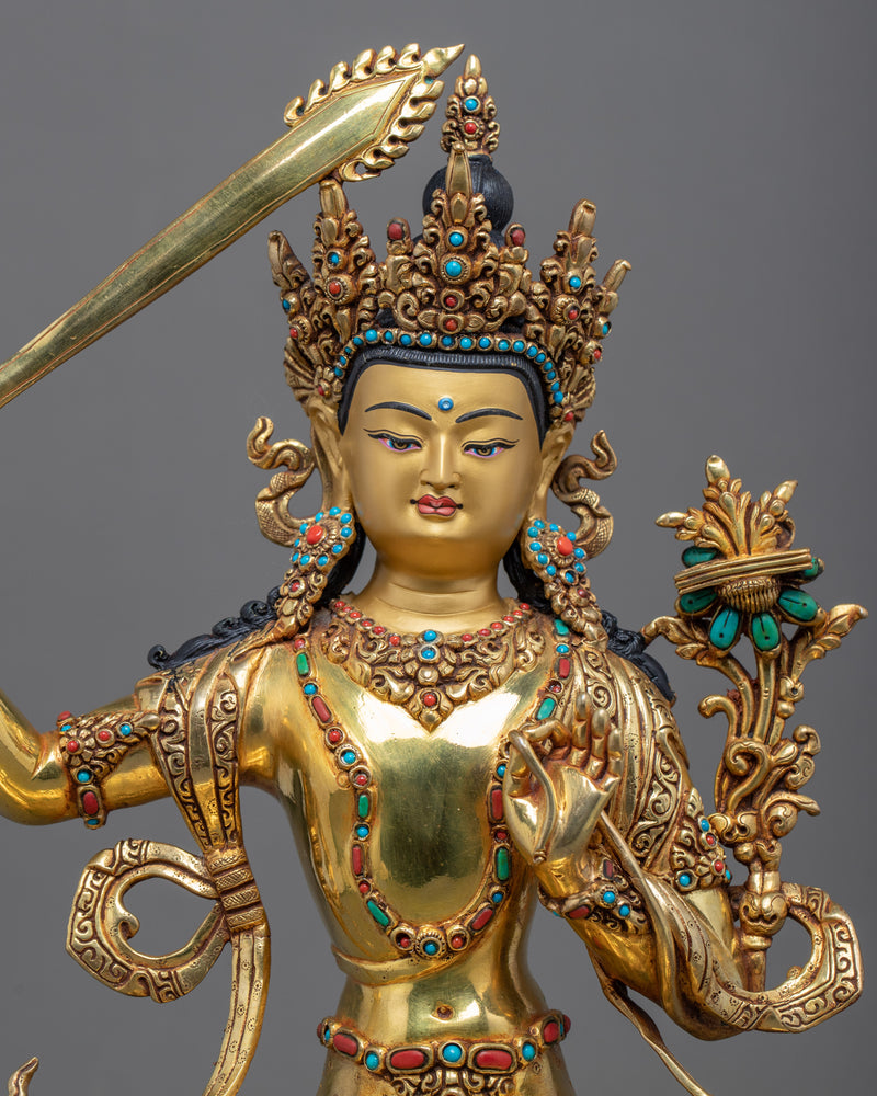 Manjushri Practice Sculpture | Himalayan Handcrafted Manjushree Art