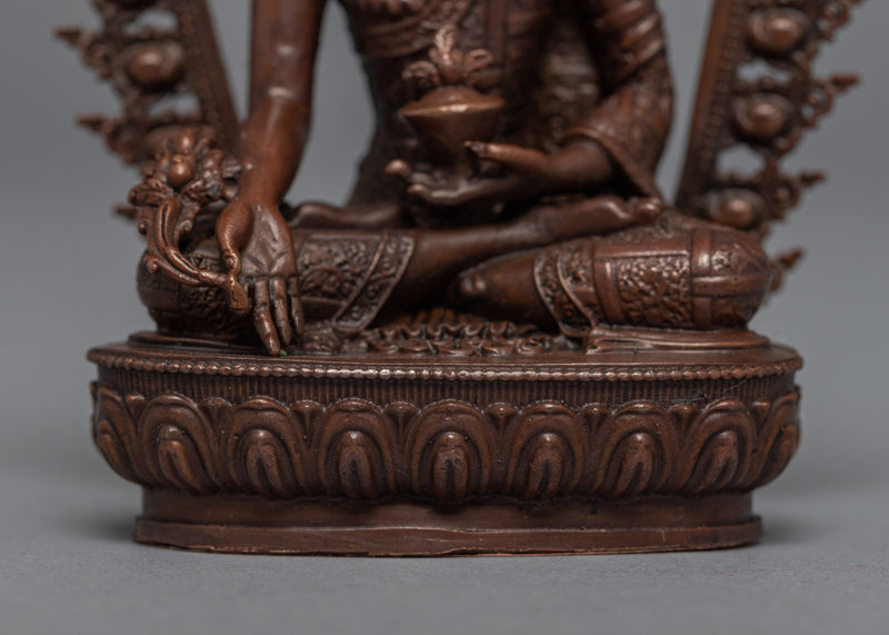 Medicine Buddha Tibetan Sculpture | Traditionally Hand Carved Healing Buddha Art