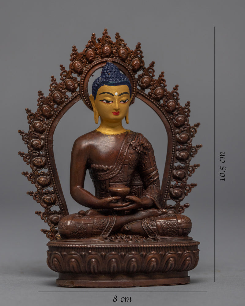 Machine Crafted Amitabha Practice Sculpture | Tibetan Art Plated with Gold