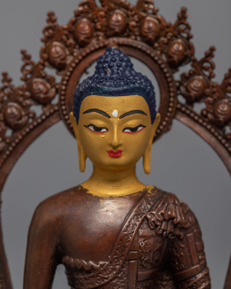 Machine Crafted Amitabha Practice Sculpture | Tibetan Art Plated with Gold