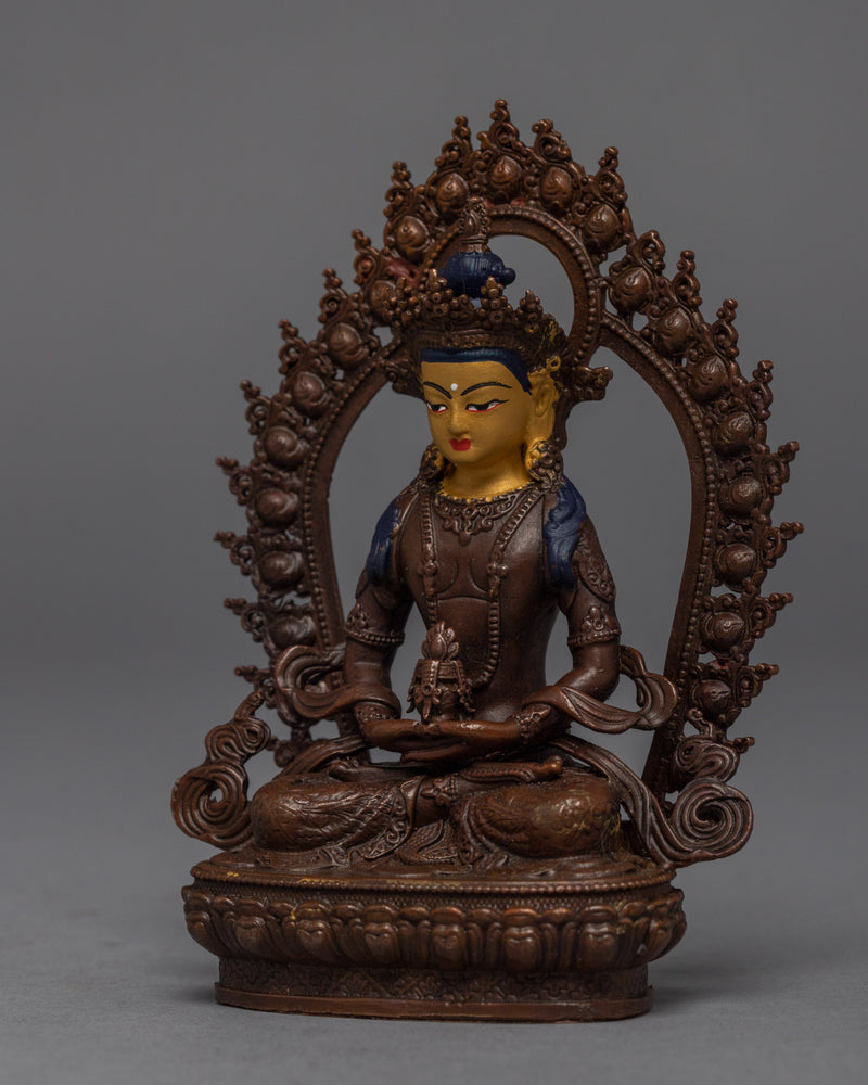 Amitayus Long Life Practice Sculpture |  Machine-Made Miniature Buddhist Deity Art