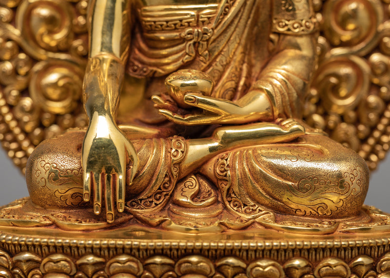 Buddha Shakyamuni | Gold Gilded Statue | Buddhist Deity