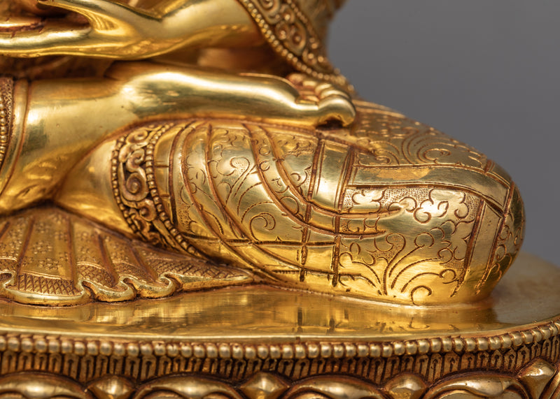 Gautam Buddha Statue | Gold Gilded Art | Tibetan Sculpture