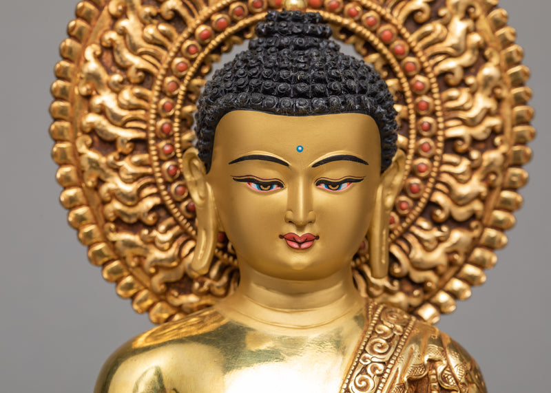 Gautam Buddha Statue | Gold Gilded Art | Tibetan Sculpture