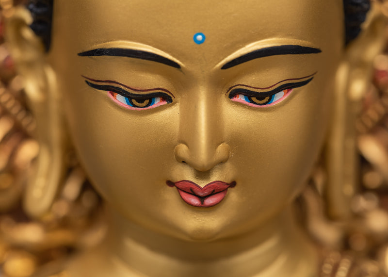 Gautam Buddha Statue | Gold Gilded Art | Tibetan Sculpture