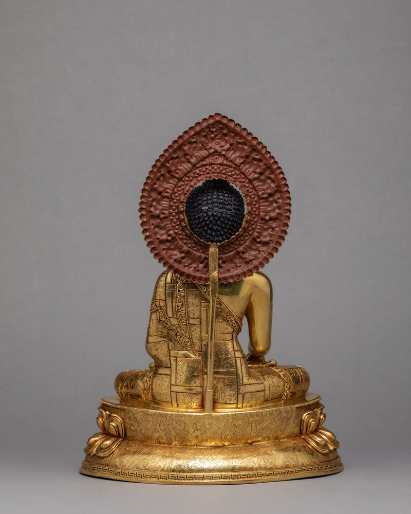 Gautam Buddha Statue | Gold Gilded Art | Tibetan Sculpture