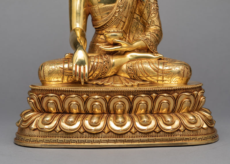 Gautam Buddha Statue | Gold Gilded Art | Tibetan Sculpture