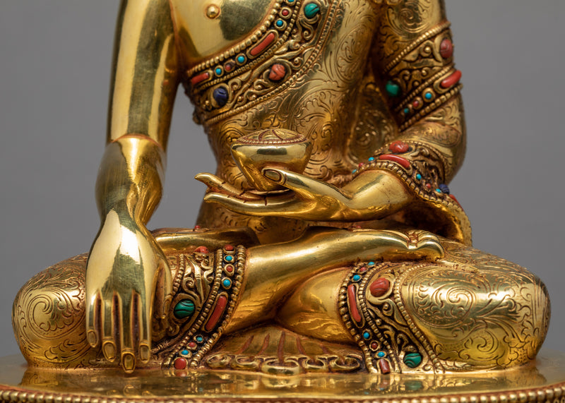 Shakyamuni Buddha Statue | Himalayan Art | Gold Plated Buddha Statue