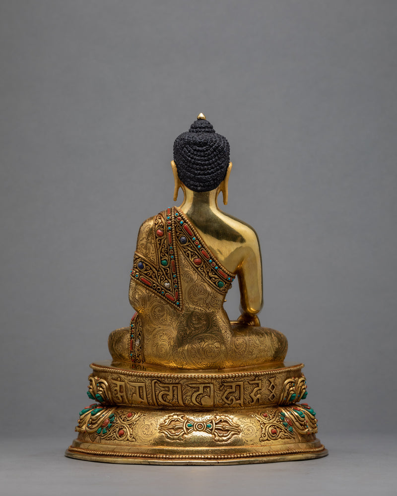 Shakyamuni Buddha Statue | Himalayan Art | Gold Plated Buddha Statue