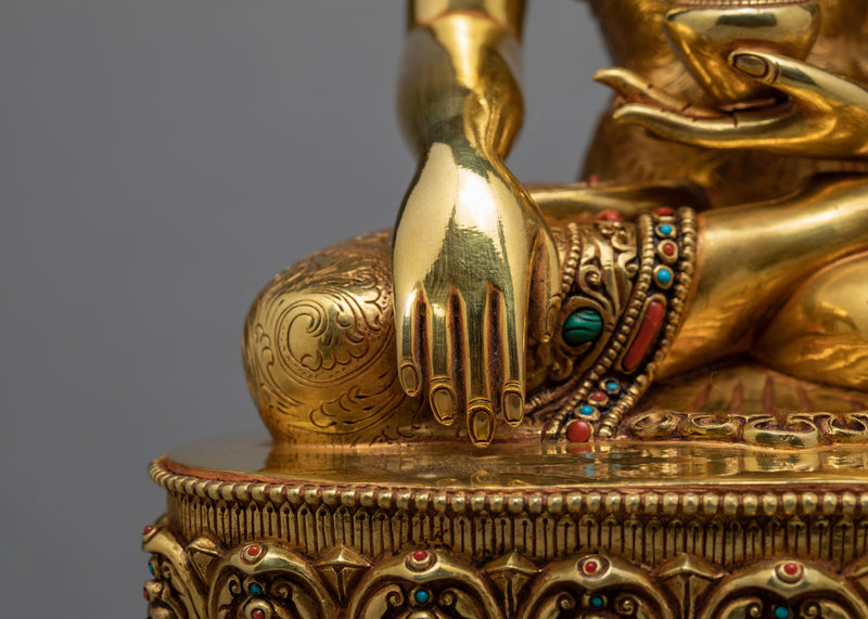 Shakyamuni Buddha Statue | Himalayan Art | Gold Plated Buddha Statue