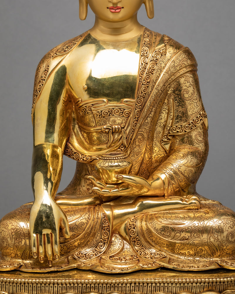 Shakyamuni  Buddha  | Gold Plated Gautam Buddha Statue