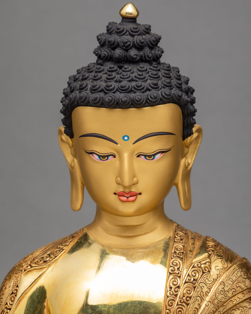 Shakyamuni  Buddha  | Gold Plated Gautam Buddha Statue