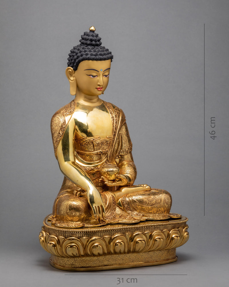 Shakyamuni  Buddha  | Gold Plated Gautam Buddha Statue