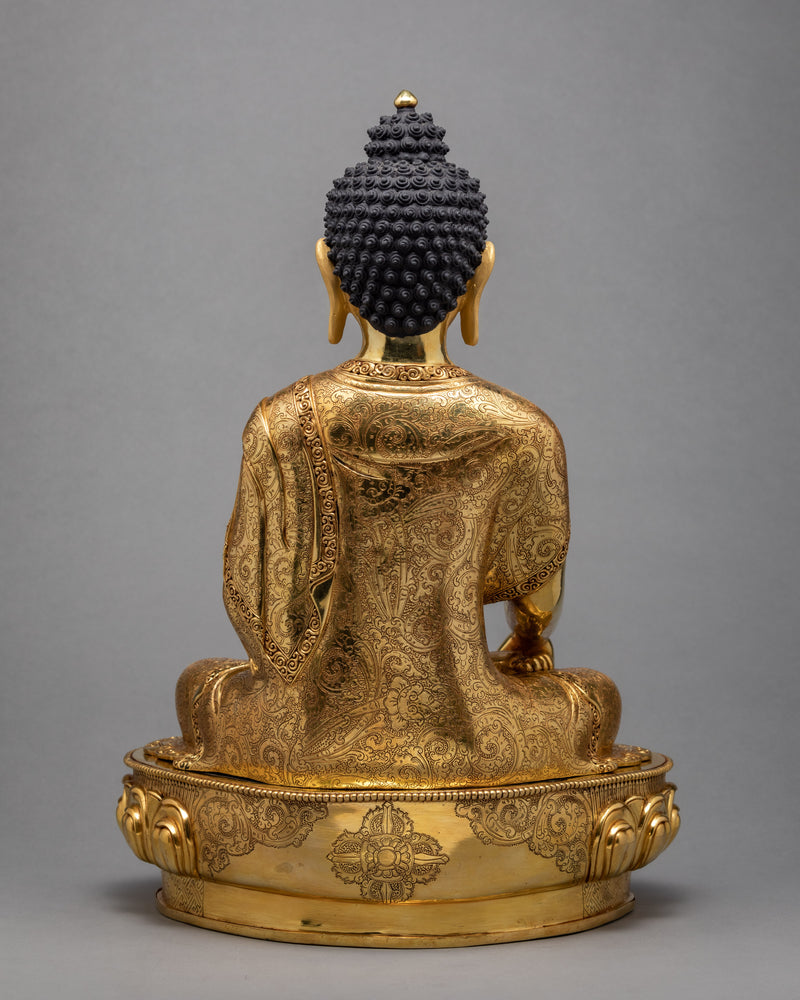 Shakyamuni  Buddha  | Gold Plated Gautam Buddha Statue