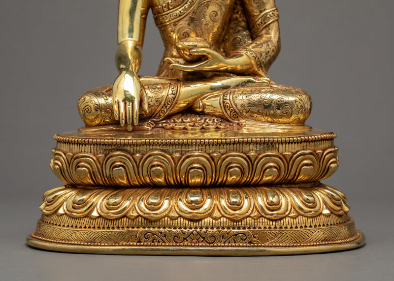 Shakyamuni Buddha Statue | Buddhist Sculpture | 24k Gold Gilded