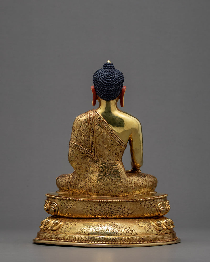 Shakyamuni Buddha Statue | Buddhist Sculpture | 24k Gold Gilded