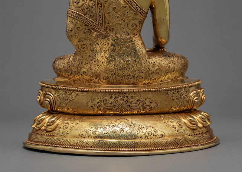 Shakyamuni Buddha Statue | Buddhist Sculpture | 24k Gold Gilded