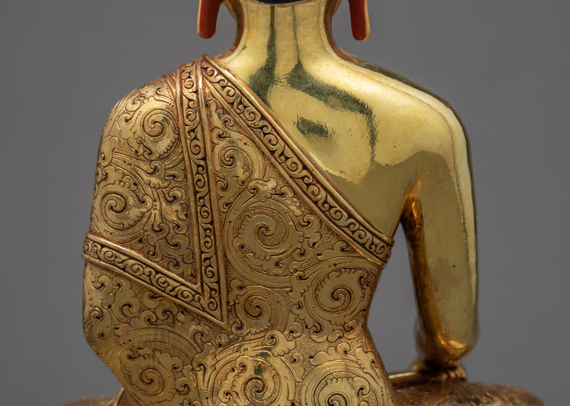 Shakyamuni Buddha Statue | Buddhist Sculpture | 24k Gold Gilded