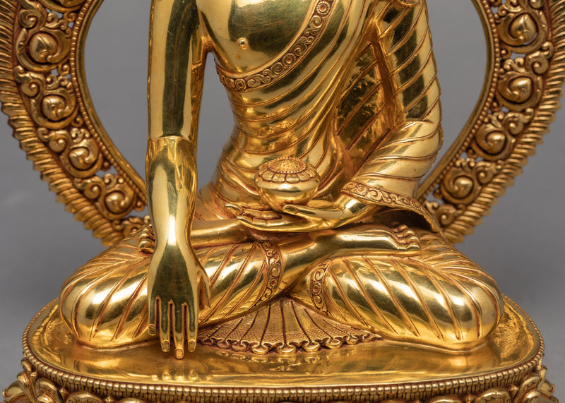 Buddha Shakyamuni Statue | Himalayan Buddhist Statue | Plated with 24K Gold