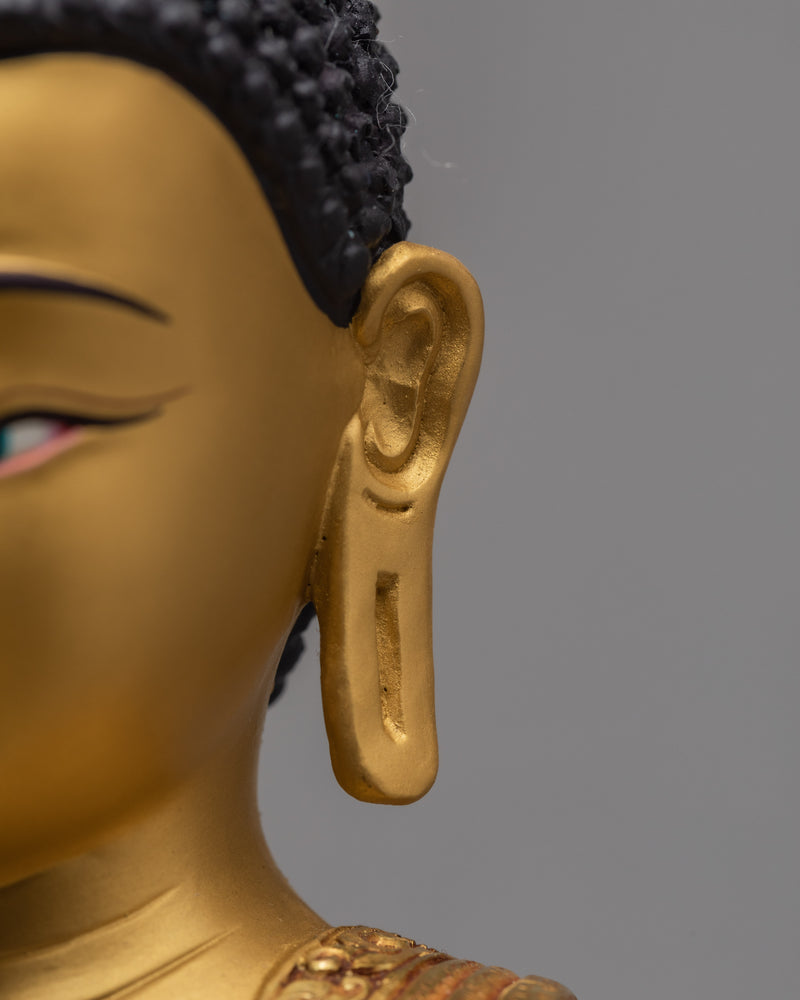 Buddha Shakyamuni Statue | Himalayan Buddhist Statue | Plated with 24K Gold