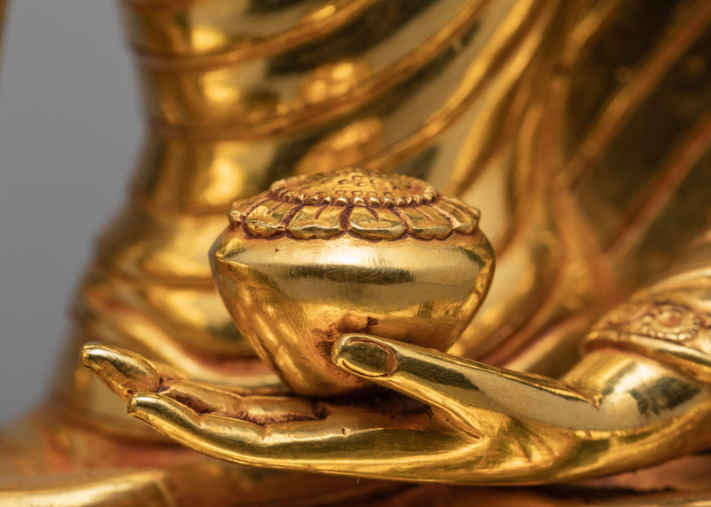 Buddha Shakyamuni Statue | Himalayan Buddhist Statue | Plated with 24K Gold