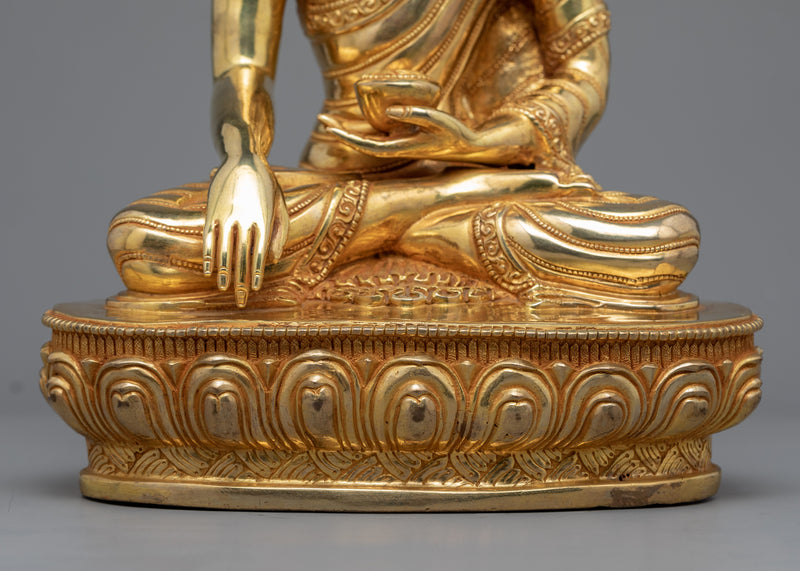 Buddha Siddhartha Gautama Shakyamuni Sculpture | Himalayan Gold Gilded Art