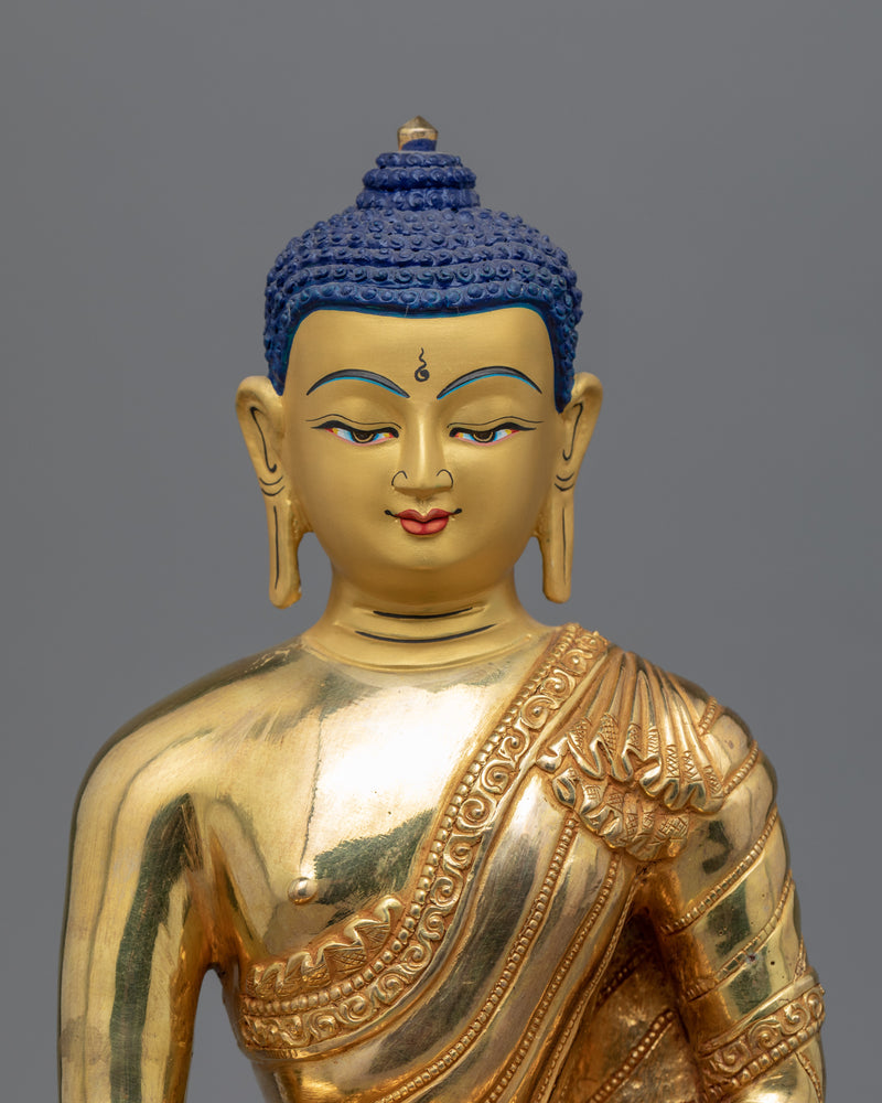 Buddha Siddhartha Gautama Shakyamuni Sculpture | Himalayan Gold Gilded Art