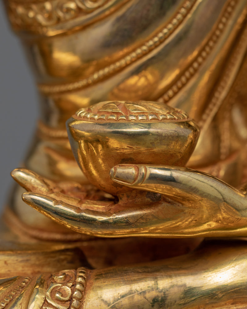 Buddha Siddhartha Gautama Shakyamuni Sculpture | Himalayan Gold Gilded Art