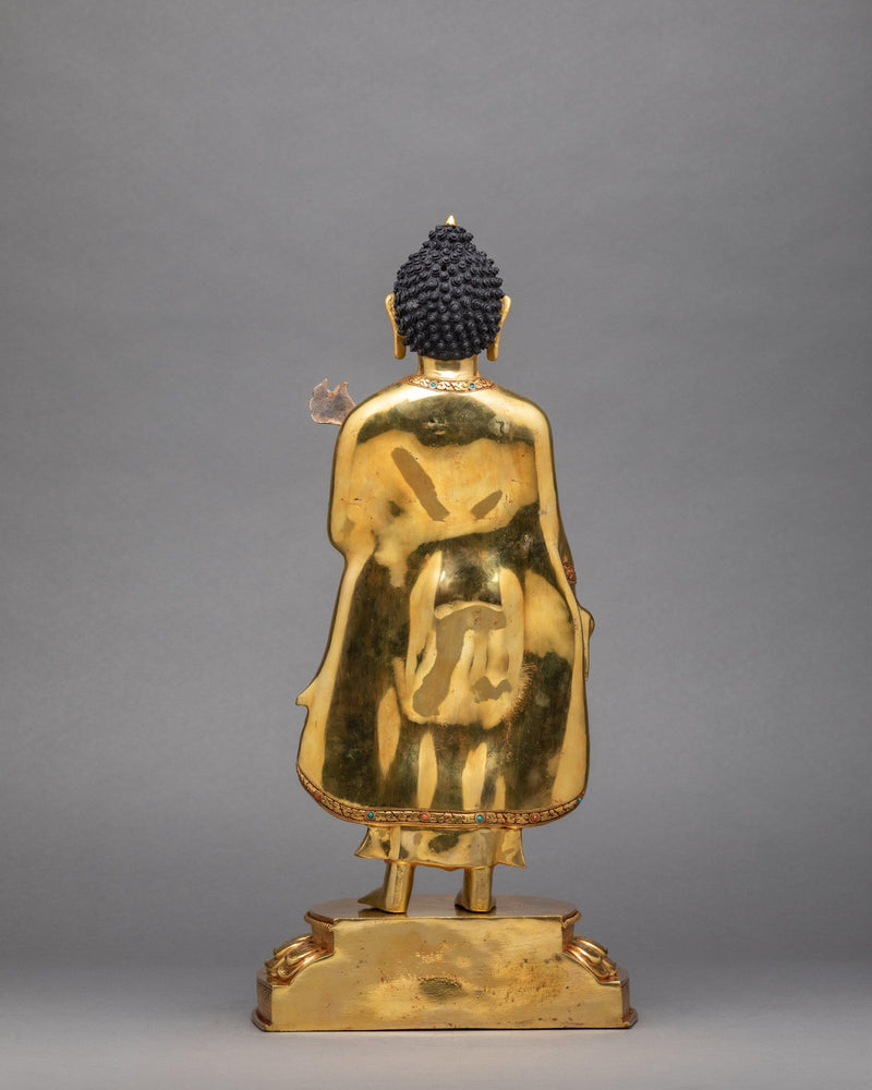 Standing Buddha Statue | Gautam Buddha | Gold Gilded Art