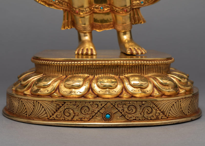 Standing Buddha Statue | Gautam Buddha | Gold Gilded Art