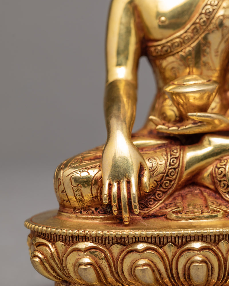 Shakyamuni Buddha Statue |  Gold Plated Buddhist Sculpture | Himalayan Art