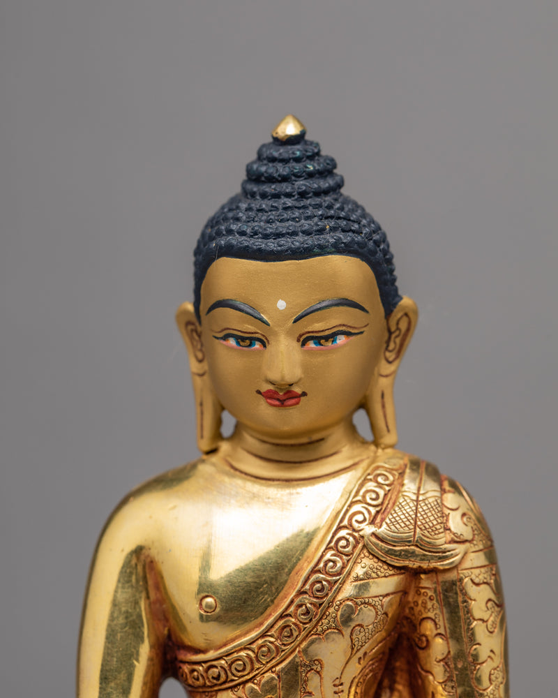 Shakyamuni Buddha Statue |  Gold Plated Buddhist Sculpture | Himalayan Art