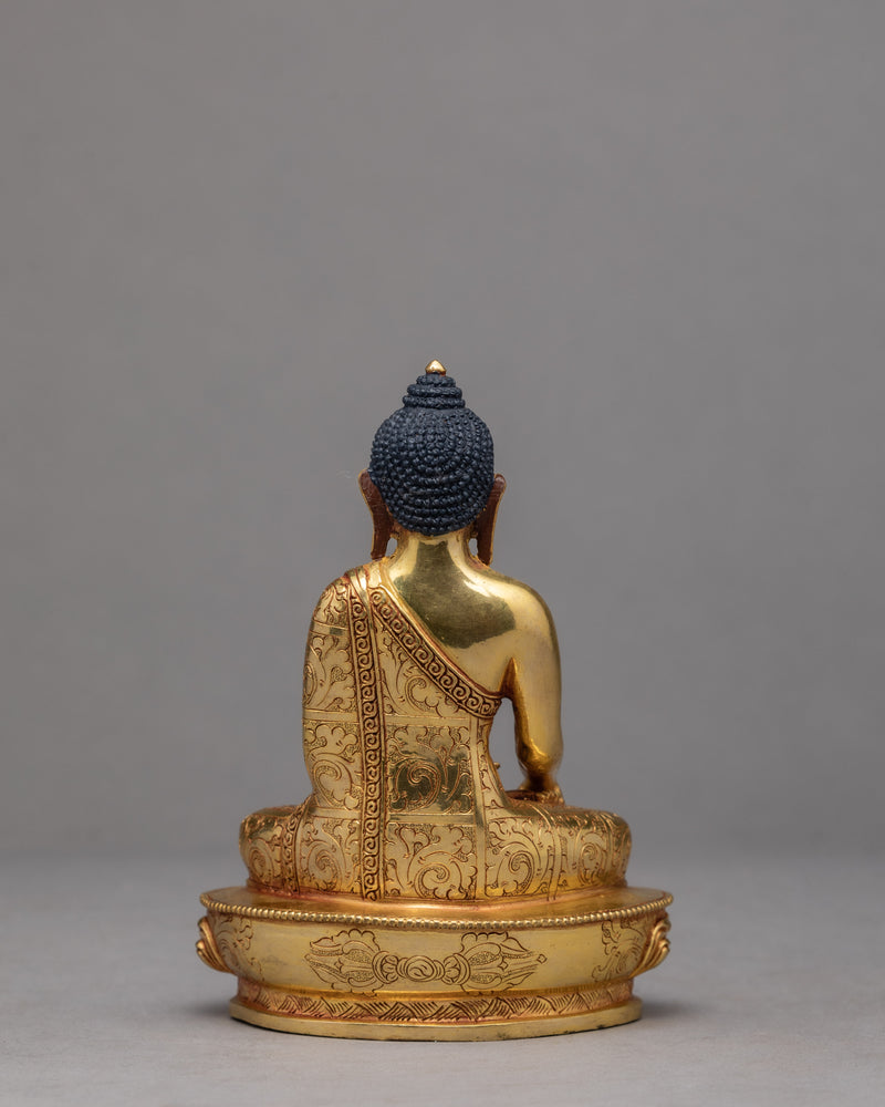 Shakyamuni Buddha Statue |  Gold Plated Buddhist Sculpture | Himalayan Art