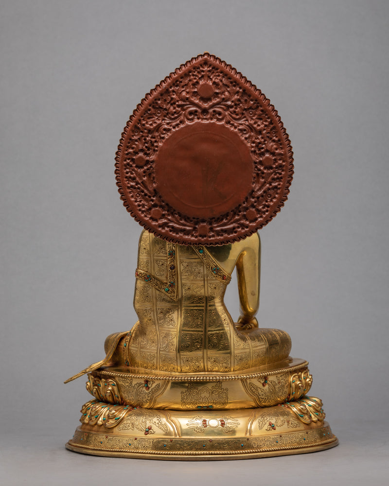 Buddha Shakyamuni Statue | Gold Plated Traditional Gautam Buddha Statue