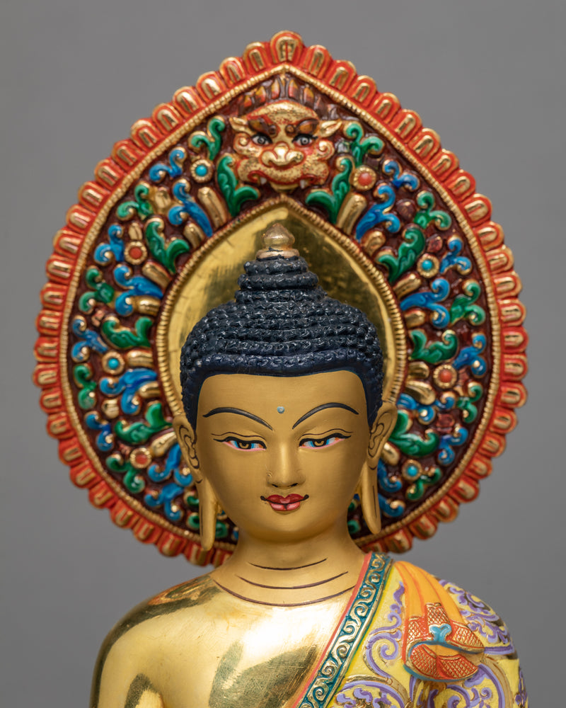 Buddha Shakyamuni Statue in Gold | Handmade Statue