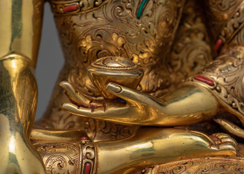 Shakyamuni Buddha Statue | Gold Gilded Tibetan Sculpture