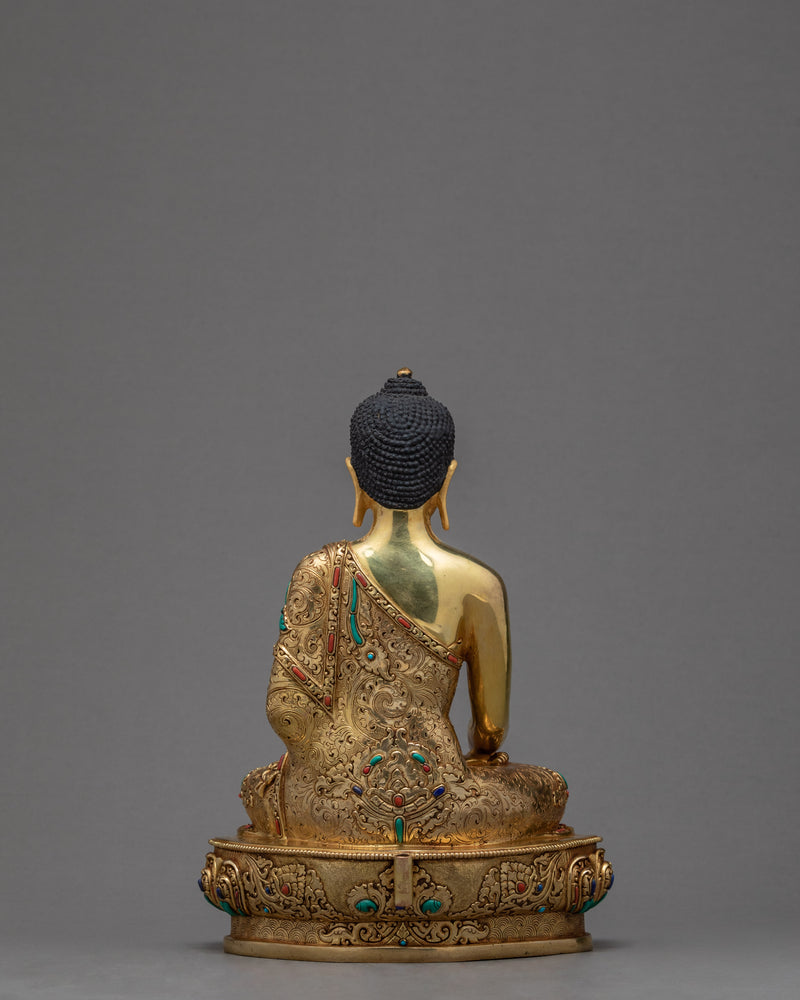 Shakyamuni Buddha Statue | Gold Gilded Tibetan Sculpture