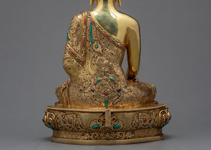 Shakyamuni Buddha Statue | Gold Gilded Tibetan Sculpture